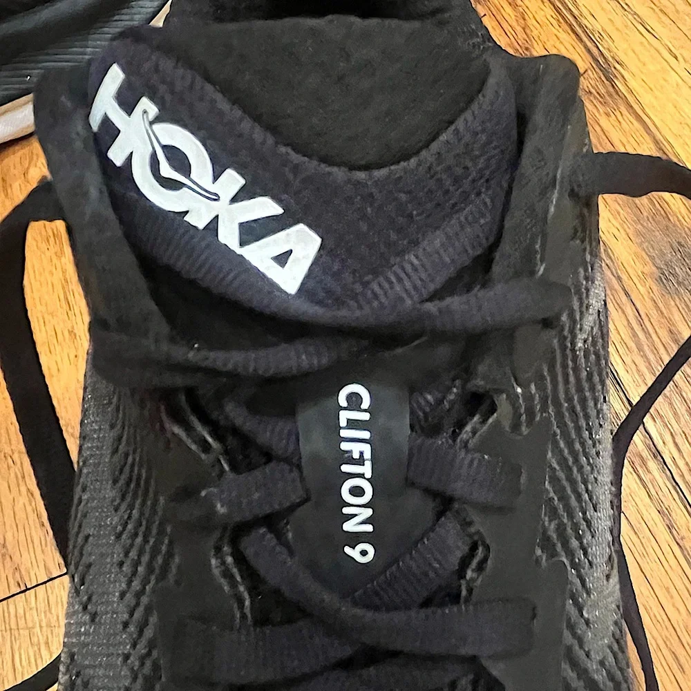 HOKA One One Clifton 9 Sneakers in Black and White - Picture 6 of 16